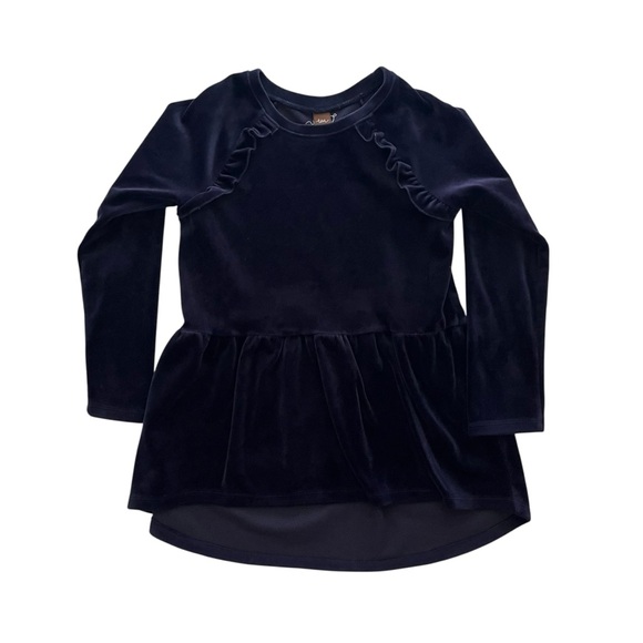 Tea Collection Elegant Navy Long Sleeve Kids Top - Picture 1 of 5